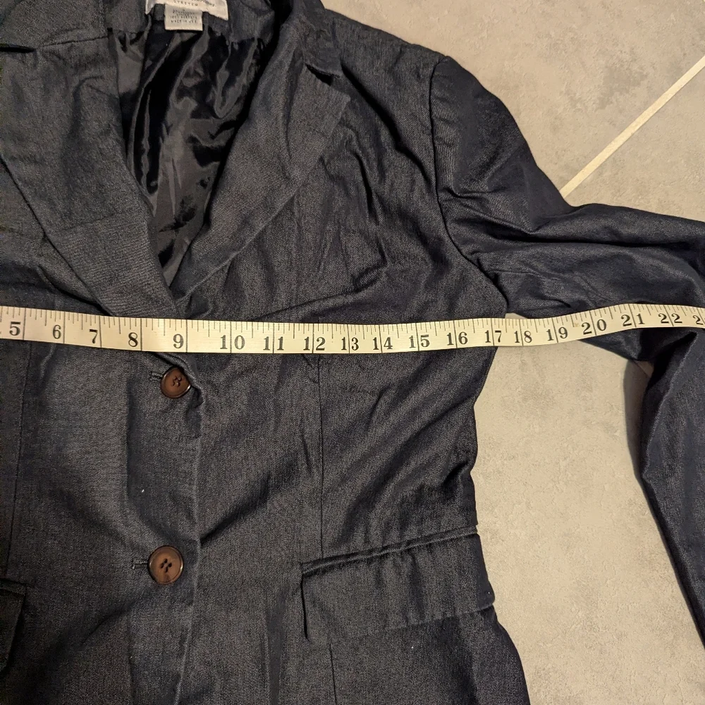 Brooks Brothers Women’s Dark Denim Blazer Jacket Two Button Structured Sz4 - Picture 3 of 11
